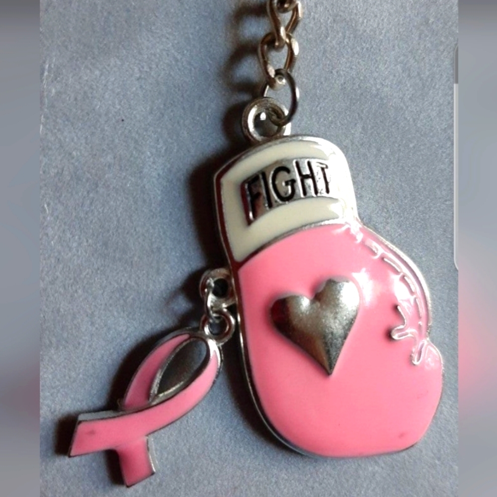 Breast Cancer Awareness boxing glove Keychain new